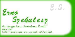 erno szekulesz business card